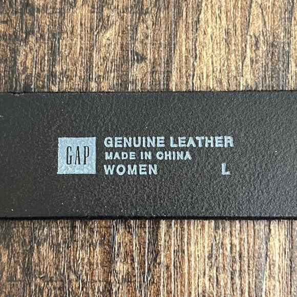 Gap Double O Ring Leather Cinch Belt Woven Leather Detail Size Large Black - Picture 8 of 15